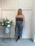 Load image into Gallery viewer, Elasticated Bodice Gingham Jumpsuit - Black/White One Size