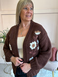 Load image into Gallery viewer, Pretty Flowers Cardigan - Chocolate Brown