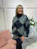 Load image into Gallery viewer, Jumper And Skirt Knitted Set - Navy/Grey