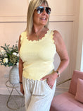 Load image into Gallery viewer, Scalloped Edged Vest Top - Pale Yellow