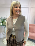 Load image into Gallery viewer, Single Gold Button Waistcoat - Taupe