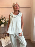 Load image into Gallery viewer, Cowl Neck Waistcoat Style Top - Sage Green One size