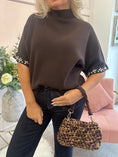 Load image into Gallery viewer, Sparkle Edge Turtle Neck Jumper - Brown