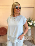 Load image into Gallery viewer, Detailed Edge Top & Pant Set - Soft Blue - Wardrobe By Simone