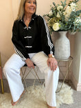 Load image into Gallery viewer, Sporty Vibe Zip & Toggle Jacket - Black/White - Wardrobe By Simone