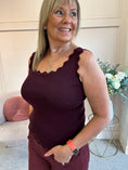 Load image into Gallery viewer, Scalloped Edged Vest Top - Plum