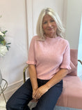 Load image into Gallery viewer, Fluted Edge Short Sleeve Jumper - Pink - Wardrobe By Simone