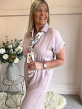 Load image into Gallery viewer, Collared With A Tie Jumpsuit - Dusky Pink - Wardrobe By Simone