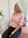 Load image into Gallery viewer, Fluted Edge Short Sleeve Jumper - Pink - Wardrobe By Simone
