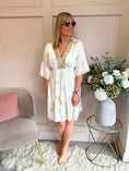 Load image into Gallery viewer, Embroidered Gold Midi Dress - Soft Cream/Gold - Wardrobe By Simone