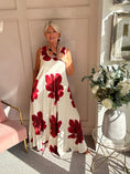 Load image into Gallery viewer, Bold Flower Maxi Sundress - Red/Cream - Wardrobe By Simone