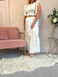Load image into Gallery viewer, Belted Skirt - White - Wardrobe By Simone