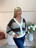 Load image into Gallery viewer, Buttoned Striped Cardi - Brown/Mix
