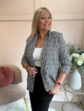 Load image into Gallery viewer, Checked & Ruched Blazer - Black/White