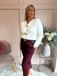Load image into Gallery viewer, Fluffy Gold Button Cardigan - Winter White