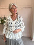 Load image into Gallery viewer, Crochet With Frill Edge Cardigan - Cream - Wardrobe By Simone
