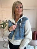 Load image into Gallery viewer, Hoody & Detail Zip Jacket - Cream/Blue