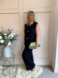 Load image into Gallery viewer, Waffle Effect Top & Pant Set - Navy