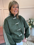 Load image into Gallery viewer, Sporty Vibe Zip & Toggle Jacket - Khaki/Cream - Wardrobe By Simone