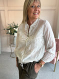 Load image into Gallery viewer, Embossed Floral Zip Jacket - Light Beige