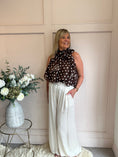 Load image into Gallery viewer, Spotty & Ruffle Top - Brown/White - Wardrobe By Simone