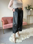 Load image into Gallery viewer, Faux Leather Wide Leg Trouser - Black