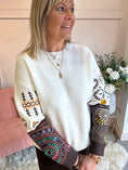 Load image into Gallery viewer, Embroidered Tribal Accents Jumper - Cream/Mix