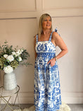 Load image into Gallery viewer, Goddess Of Love Maxi SunDress - White/Blue - Wardrobe By Simone