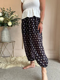 Load image into Gallery viewer, Spotty Barrel Pant - Navy/White - Wardrobe By Simone