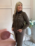 Load image into Gallery viewer, Military Lounge Jacket - Brown - Wardrobe By Simone