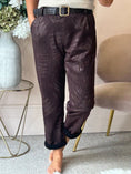 Load image into Gallery viewer, Belted Leaf Embossed Pant - Brown