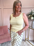 Load image into Gallery viewer, Scalloped Edged Vest Top - Lemon - Wardrobe By Simone