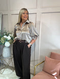 Load image into Gallery viewer, Satin Puff Sleeve Shirt - Champage