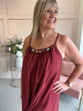 Load image into Gallery viewer, Beaded Strapy Sundress Dress - Burgundy