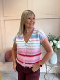 Load image into Gallery viewer, Cosy Striped Waistcoat - Pink/Cream