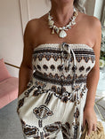 Load image into Gallery viewer, Aztec Vibe Bandeau Jumpsuit - Cream/Black - Wardrobe By Simone