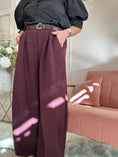 Load image into Gallery viewer, Soft Tweed Inspired Pant - Damson - Wardrobe By Simone