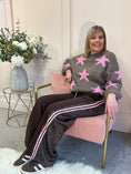 Load image into Gallery viewer, Quirky Side Striped Lounge Pant - Brown/Pink - Wardrobe By Simone