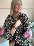 Load image into Gallery viewer, Floral Embroidered Leopard Shirt - Black/Brown