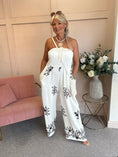Load image into Gallery viewer, Floral Embroidered Detailed Jumpsuit - Cream/Black - Wardrobe By Simone