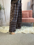 Load image into Gallery viewer, Mixed Checked Chenille Wide Pant - Brown