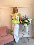 Load image into Gallery viewer, Cute Cherry Peplum Top - Cherry/Lime