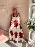Load image into Gallery viewer, Bold Flower Maxi Sundress - Red/Cream - Wardrobe By Simone
