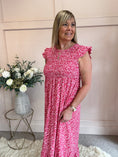 Load image into Gallery viewer, Ditsy Print Dress - Fuchia One Size
