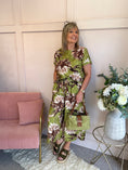 Load image into Gallery viewer, Tropical Top & Crop Pant Set - Olive Green/Brown - Wardrobe By Simone