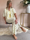 Load image into Gallery viewer, Polka Dot Shirt Pant Set - Lemon/Brown - Wardrobe By Simone