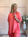 Load image into Gallery viewer, Handkerchief Hem Top & Pant Set - Coral - Wardrobe By Simone