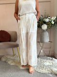 Load image into Gallery viewer, Paisley Gold Embroidery Pant - White/Gold - Wardrobe By Simone