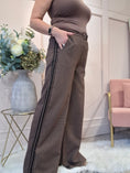 Load image into Gallery viewer, Checked Double Striped Pant - Black/Brown