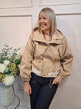 Load image into Gallery viewer, Short Hooded Jacket - Caramel/Cream
